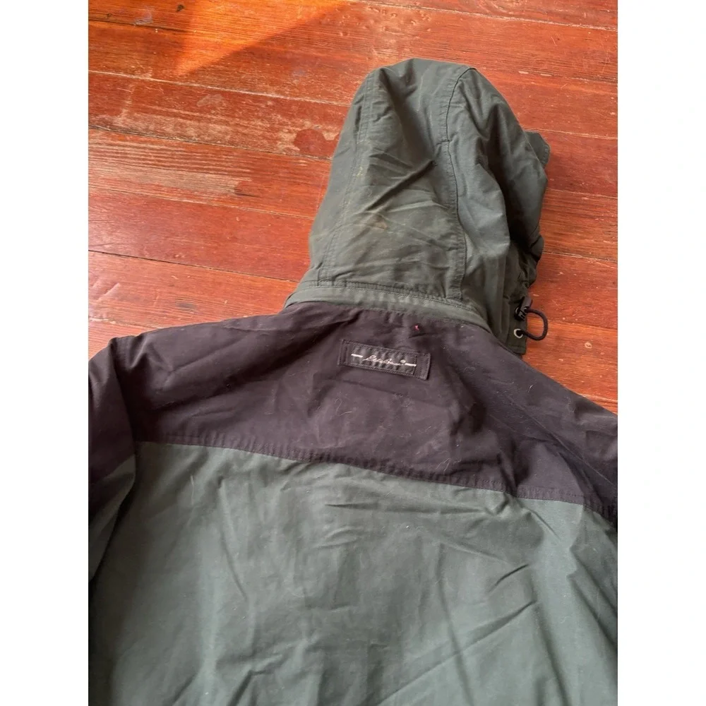 Eddie Bauer Hooded Jacket Chore Barn Coat Parka Mens M Plaid Wool Lined Field